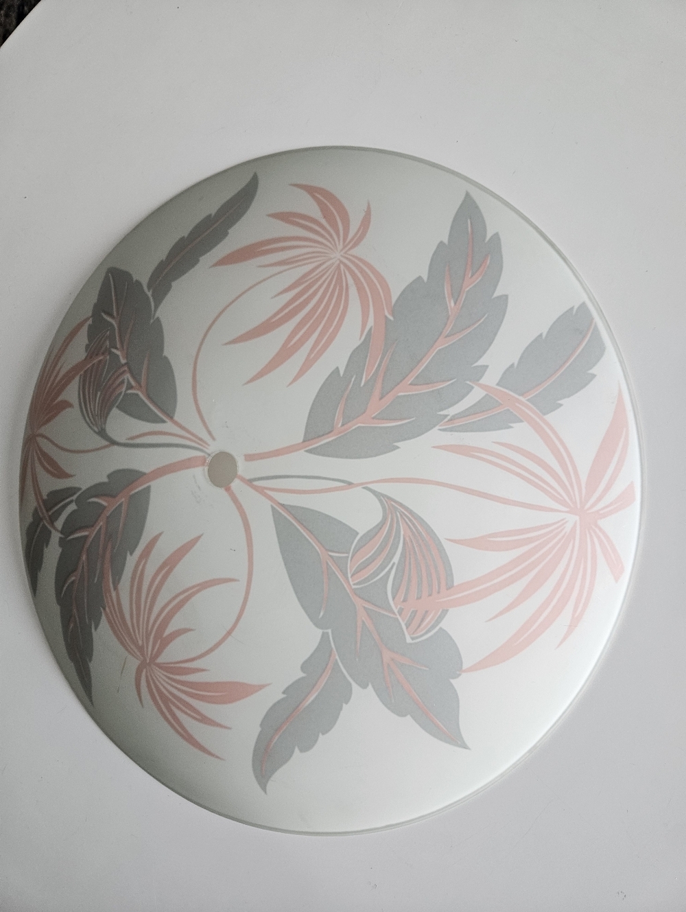 Vintage Mid Century Modern Palm Leaf/Palm Tree Ceiling Flush Mount Light Shade - Picture 9 of 12